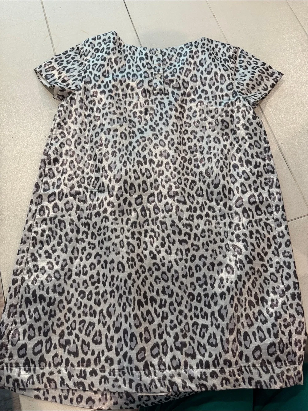 GAP Leopard Print Shift Dress in Cream and Black with subtle shimmer